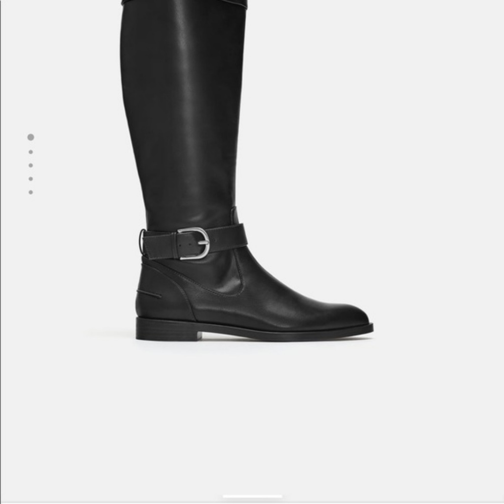 Zara flat boots with buckle - Picture 2 of 6